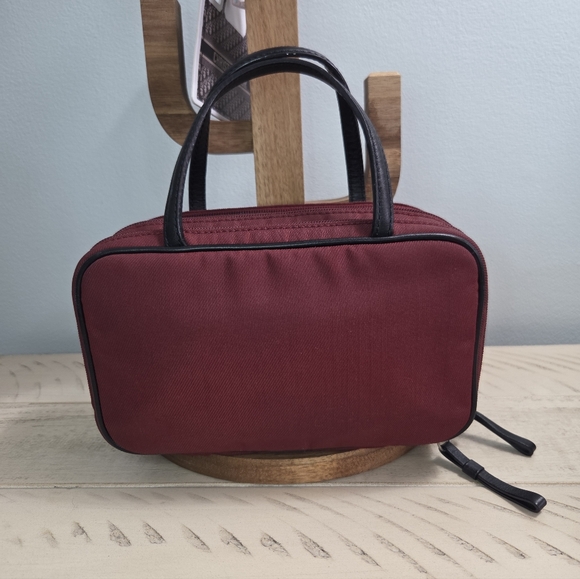 Coach vintage 1990s makeup and/or travel bag, Red & Black, LN - Picture 4 of 12